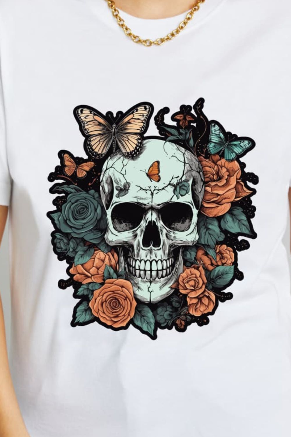 Simply Love Skull Graphic Cotton T-Shirt