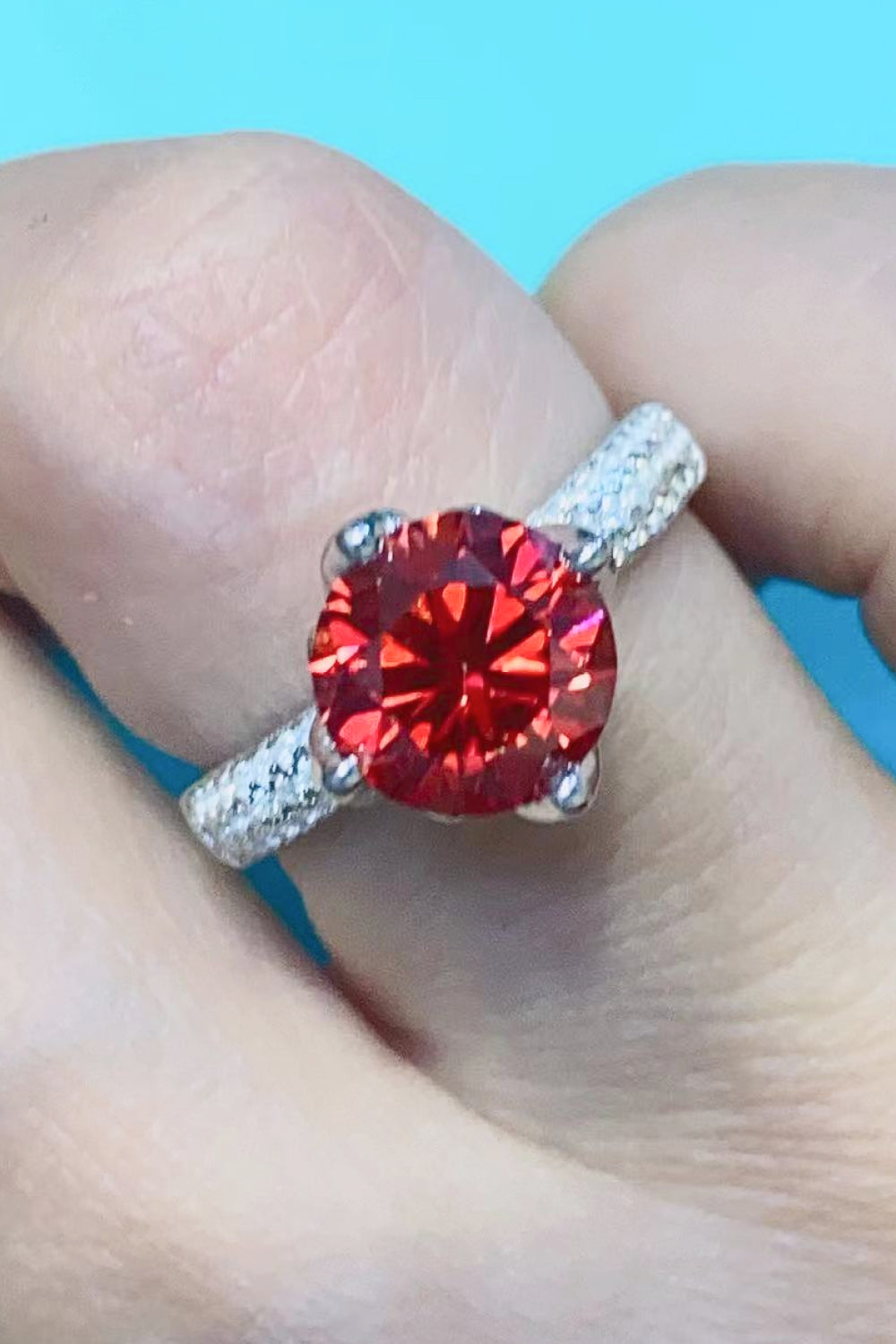 2 Carat Moissanite Ring in Phoenix Fire