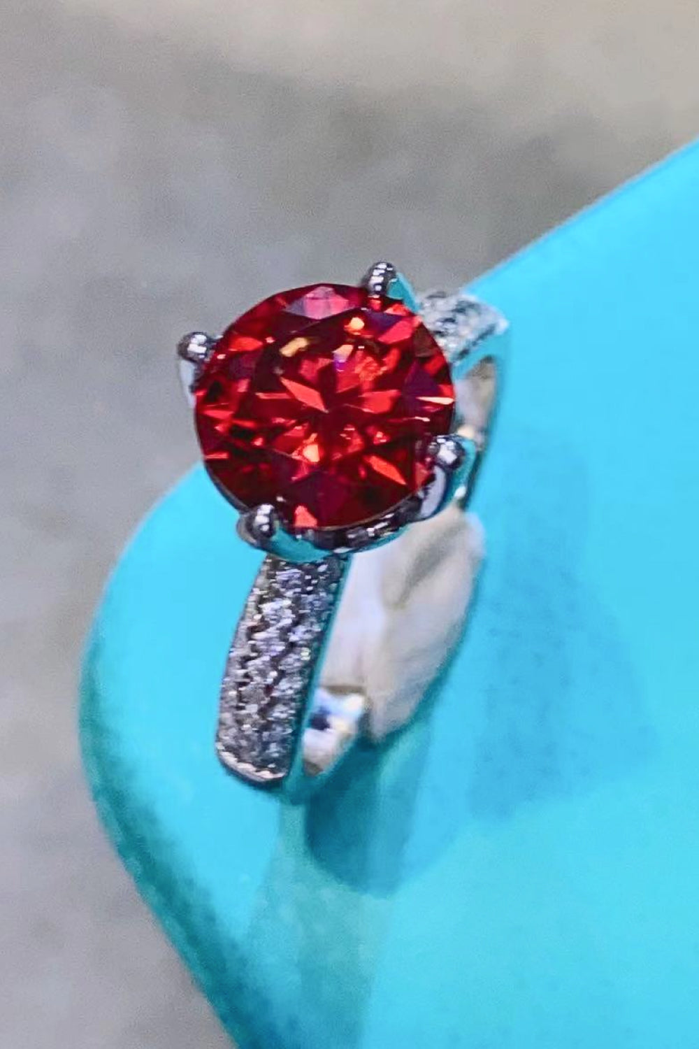 2 Carat Moissanite Ring in Phoenix Fire