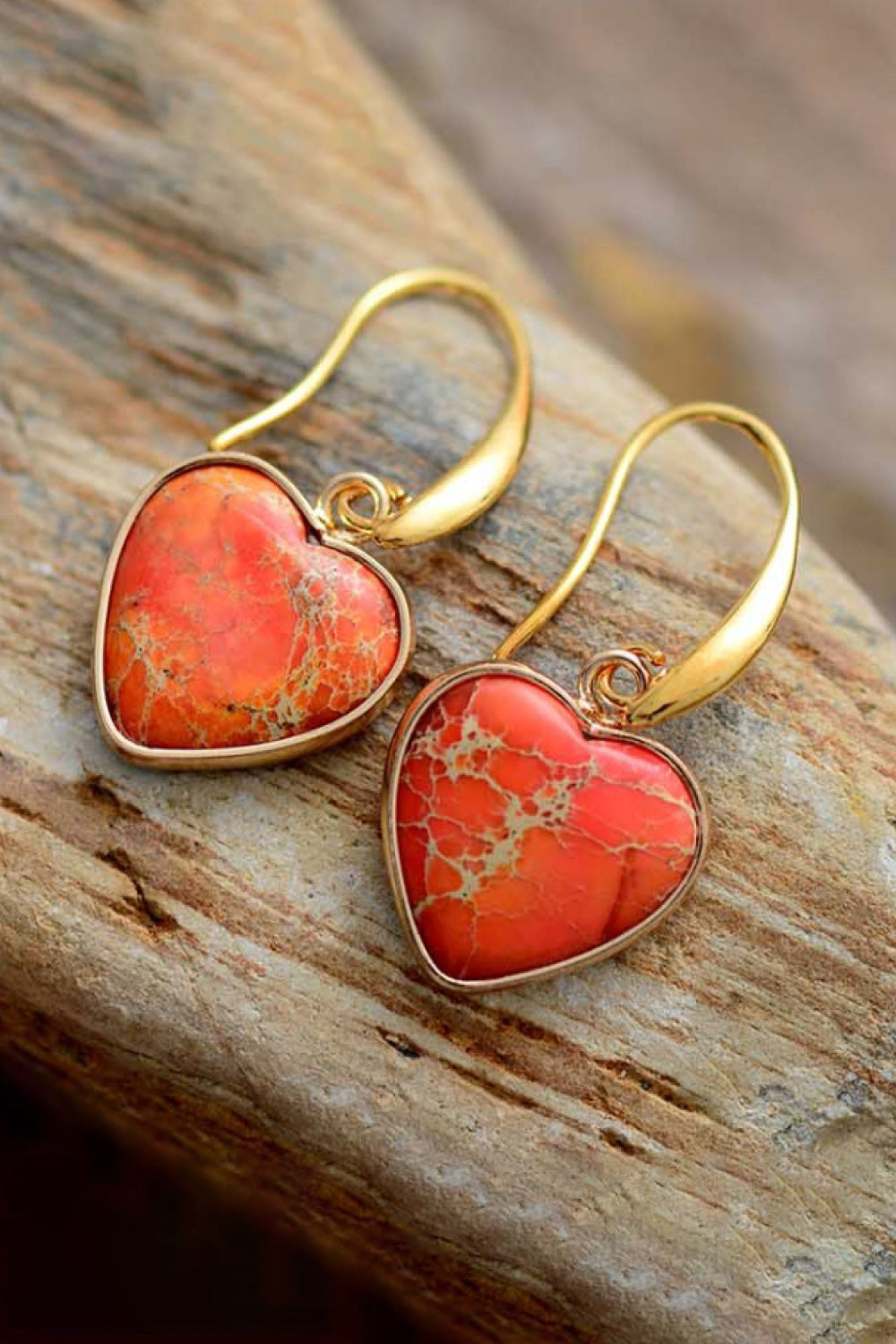 Imperial Jasper Heart Earrings