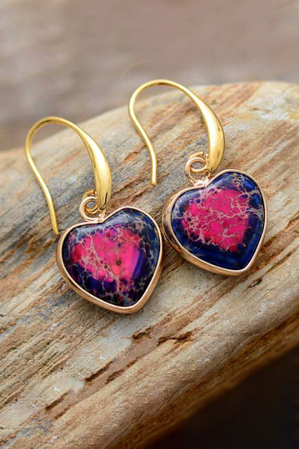 Imperial Jasper Heart Earrings