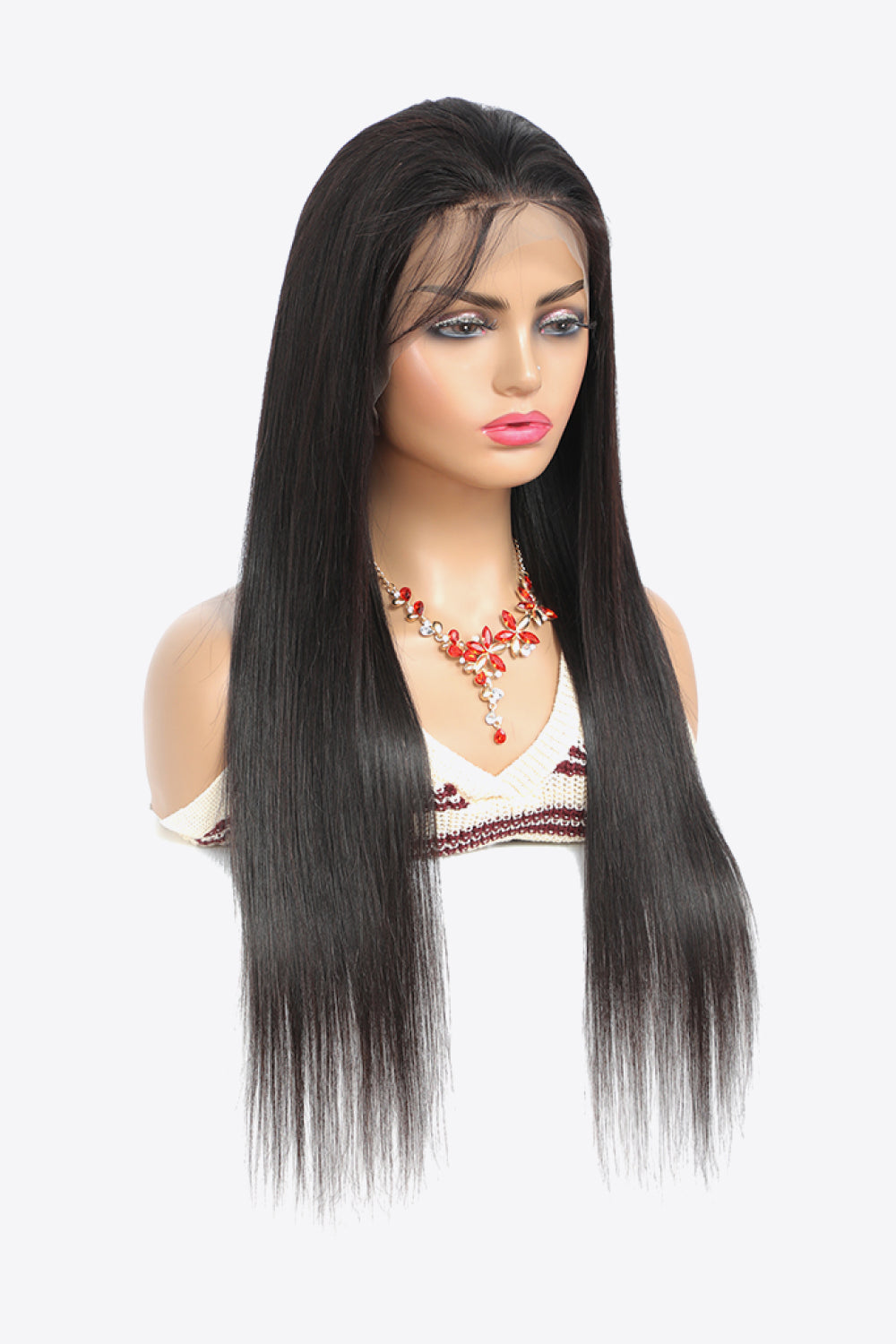 18" 13*4" Natural Human Wigs in Black 150% Density