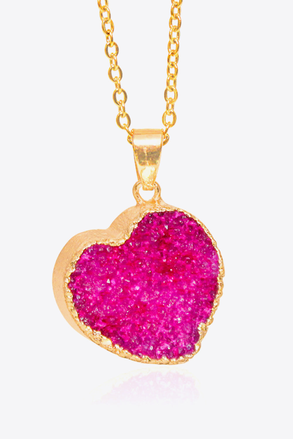 Contrast Heart Druzy Pendant