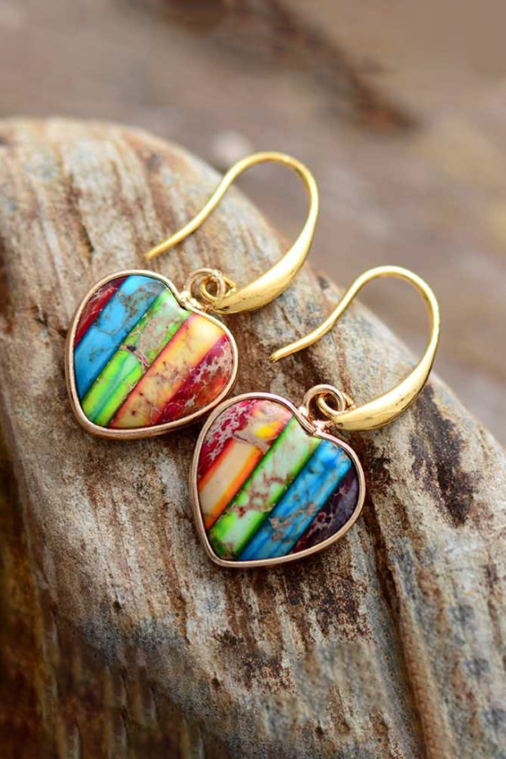 Imperial Jasper Heart Earrings