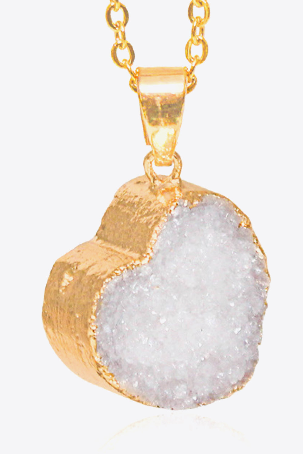 Contrast Heart Druzy Pendant