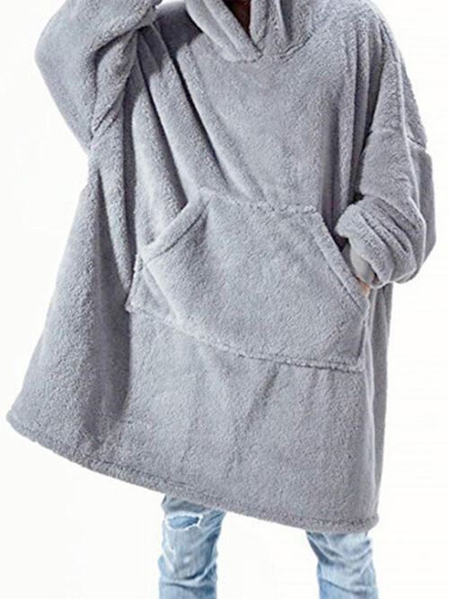 Long Sleeve Pocketed Hooded Lounge Top