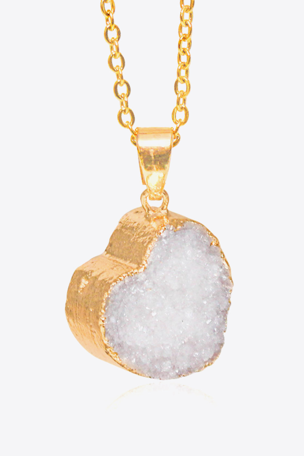 Contrast Heart Druzy Pendant