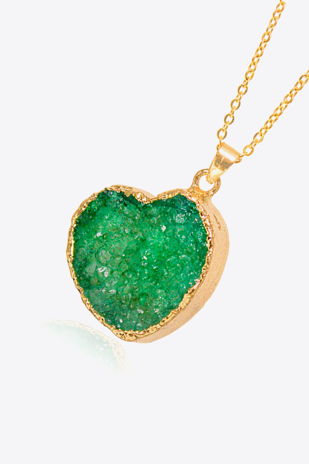 Contrast Heart Druzy Pendant