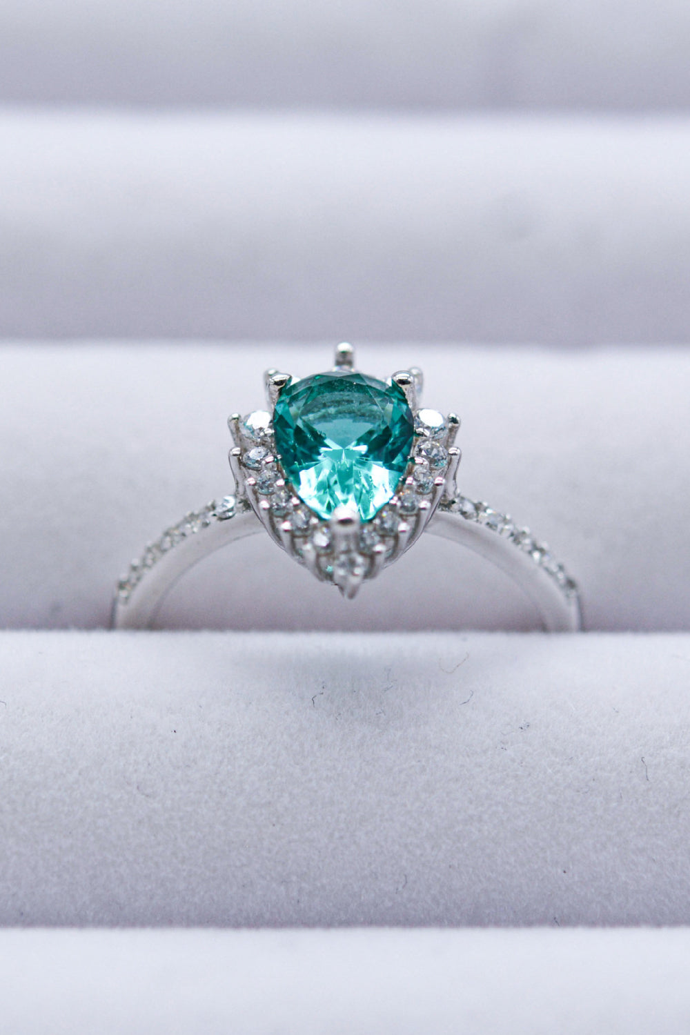 Paraiba Tourmaline Pear Shape Ring